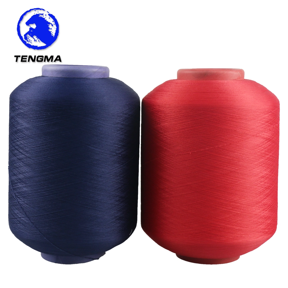 AA Grade Free Sample Dope-Dyed Textile 4075 Polyester Spandex Covered Yarn